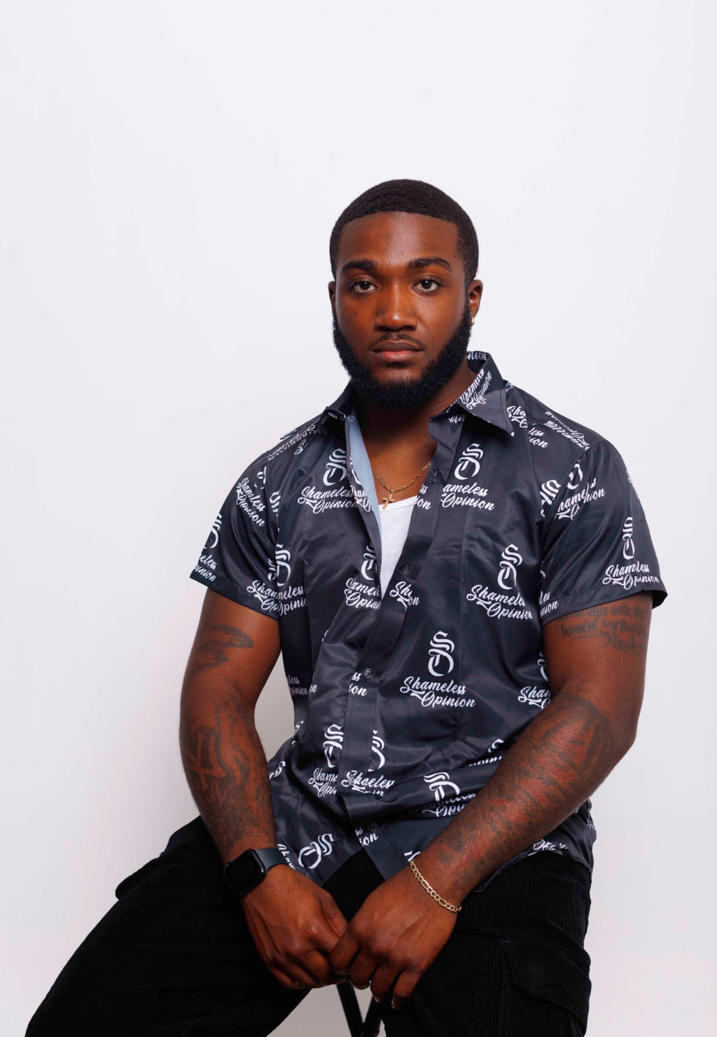 Shameless Opinion All over print luxury button up shirt