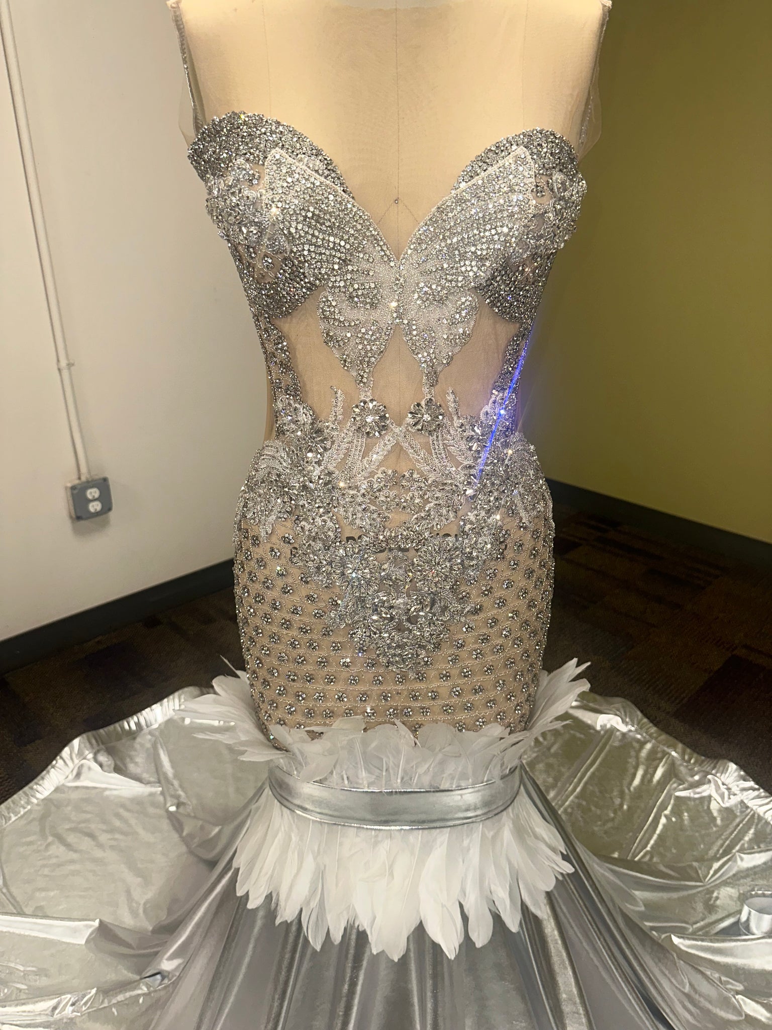 “Butterfly effect “Custom sliver sample gown (1 of 1)