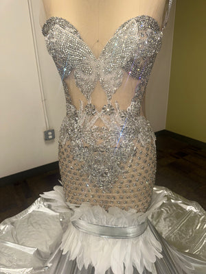 “Butterfly effect “Custom sliver sample gown (1 of 1)